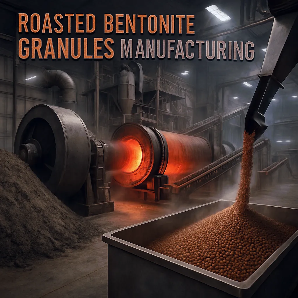 Roasted Bentonite Granules Manufacturing Industry. Bentonite Clay Granules