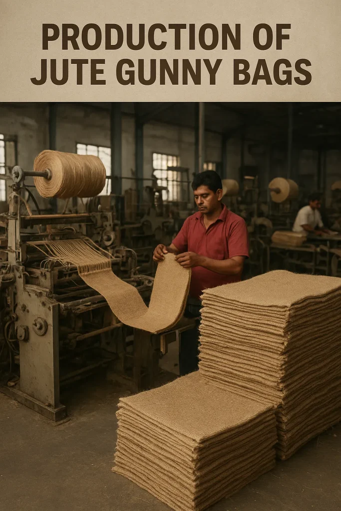 Production of jute gunny bag