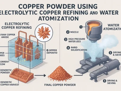 Copper Powder Using Electrolytic Copper Refining and Water Atomization Production