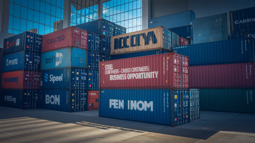 Steel cargo containers used for shipping and storage solutions