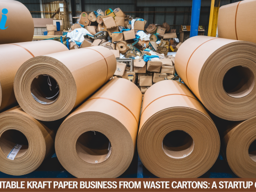 Recycling waste cartons into kraft paper