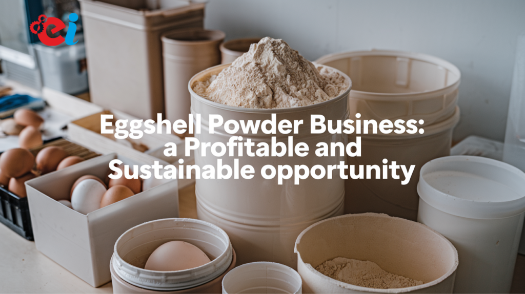 Eggshell powder in a bowl as a profitable business idea