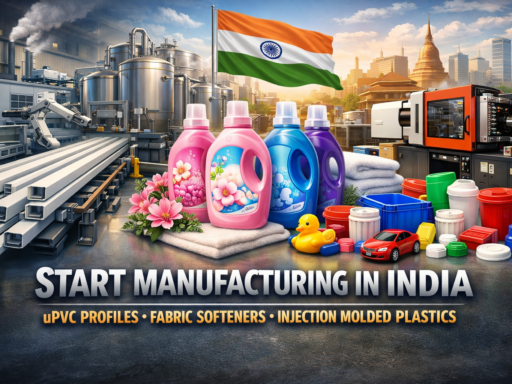Injection molding machine producing plastic components in India