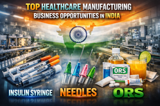 Healthcare manufacturing business India: insulin syringes, needles & ORS liquid