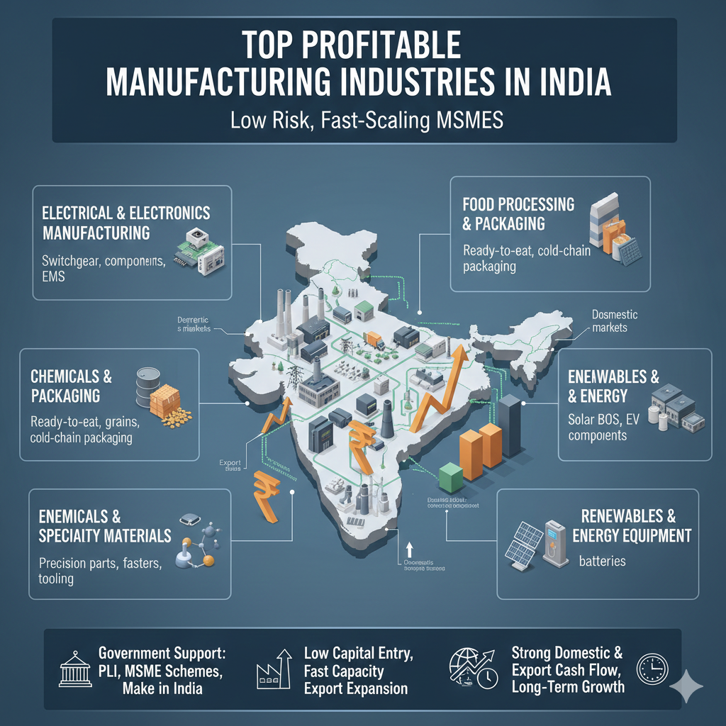 Profitable manufacturing industries in India – electrical and renewable energy components
