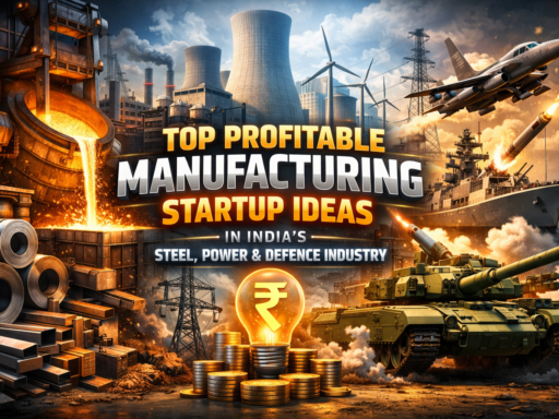 Manufacturing Startup Ideas India in steel power and defence sectors