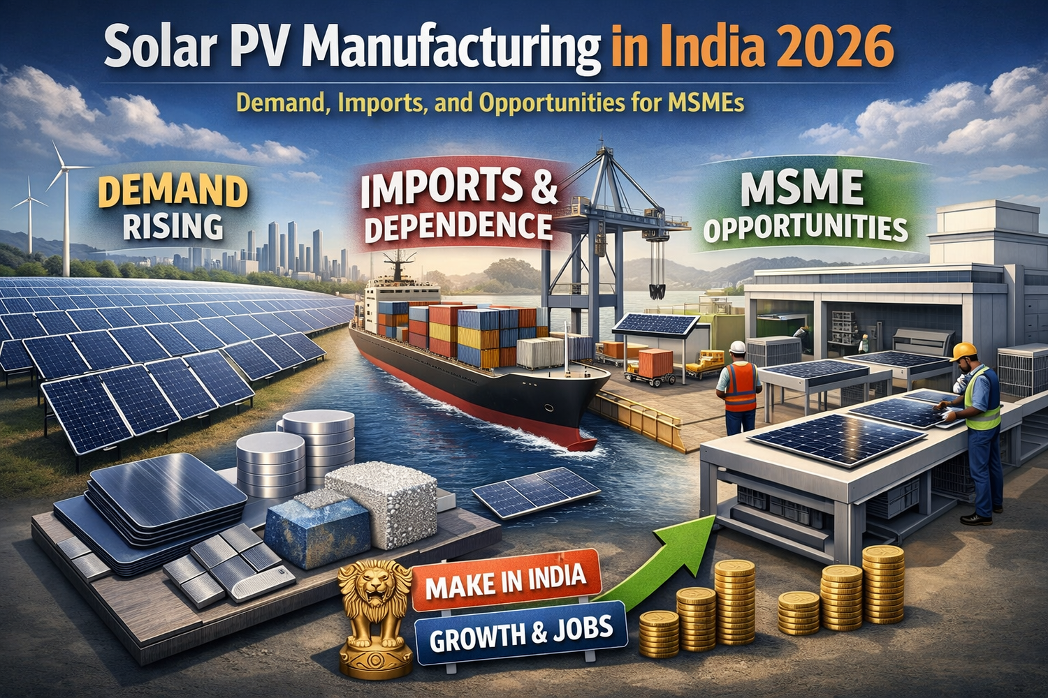 Comparison of imported and domestic solar cells India
