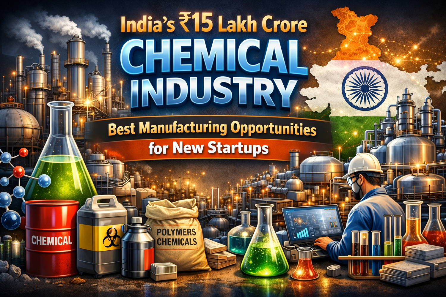 India chemical industry opportunities for startups infographic