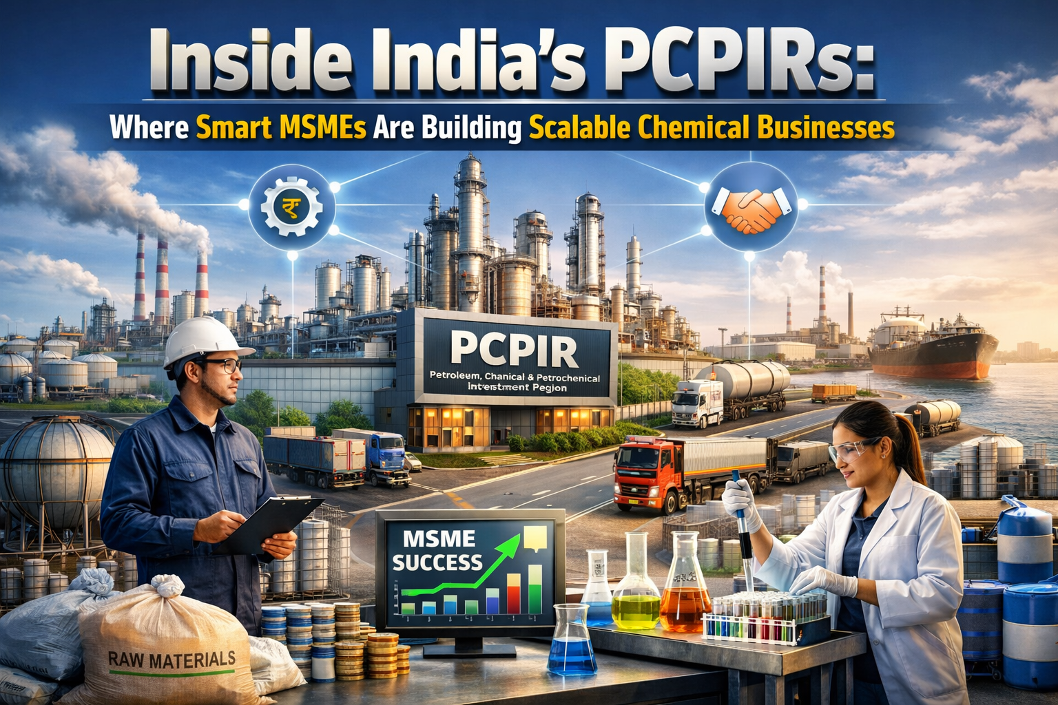 PCPIR chemical business India showing MSME chemical units in an industrial cluster