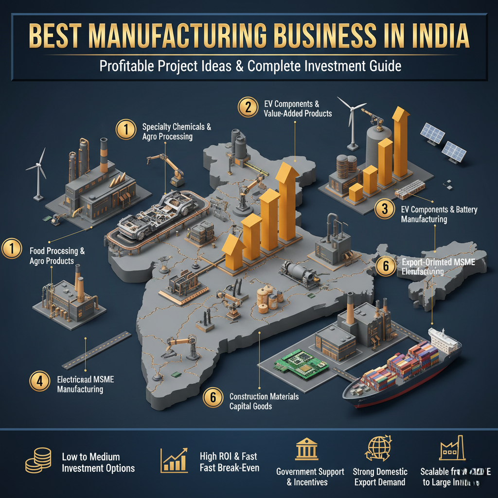 best manufacturing business in India 2026 factory production unit