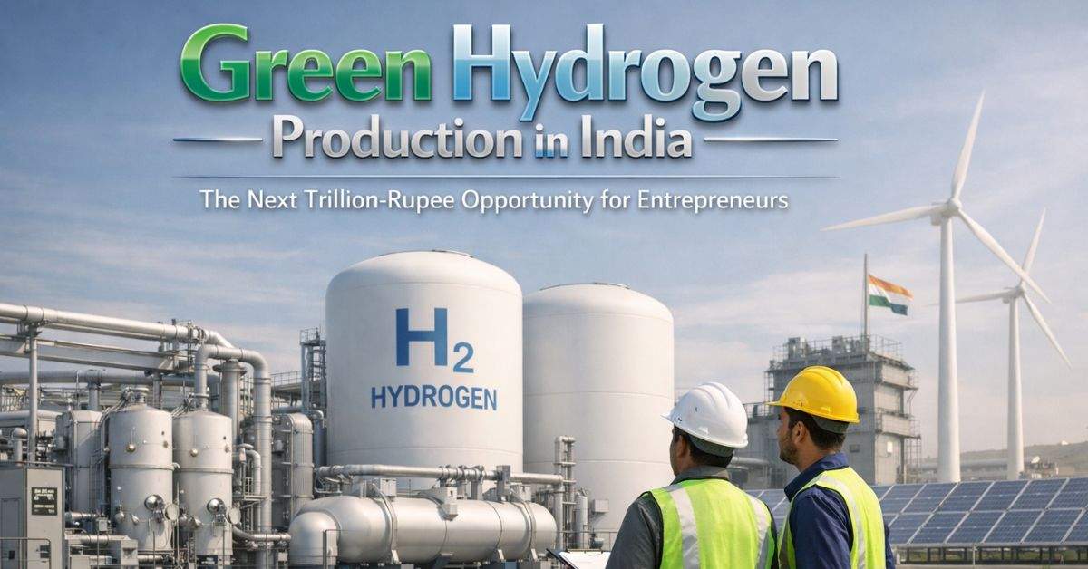 green hydrogen production plant in India using solar energy