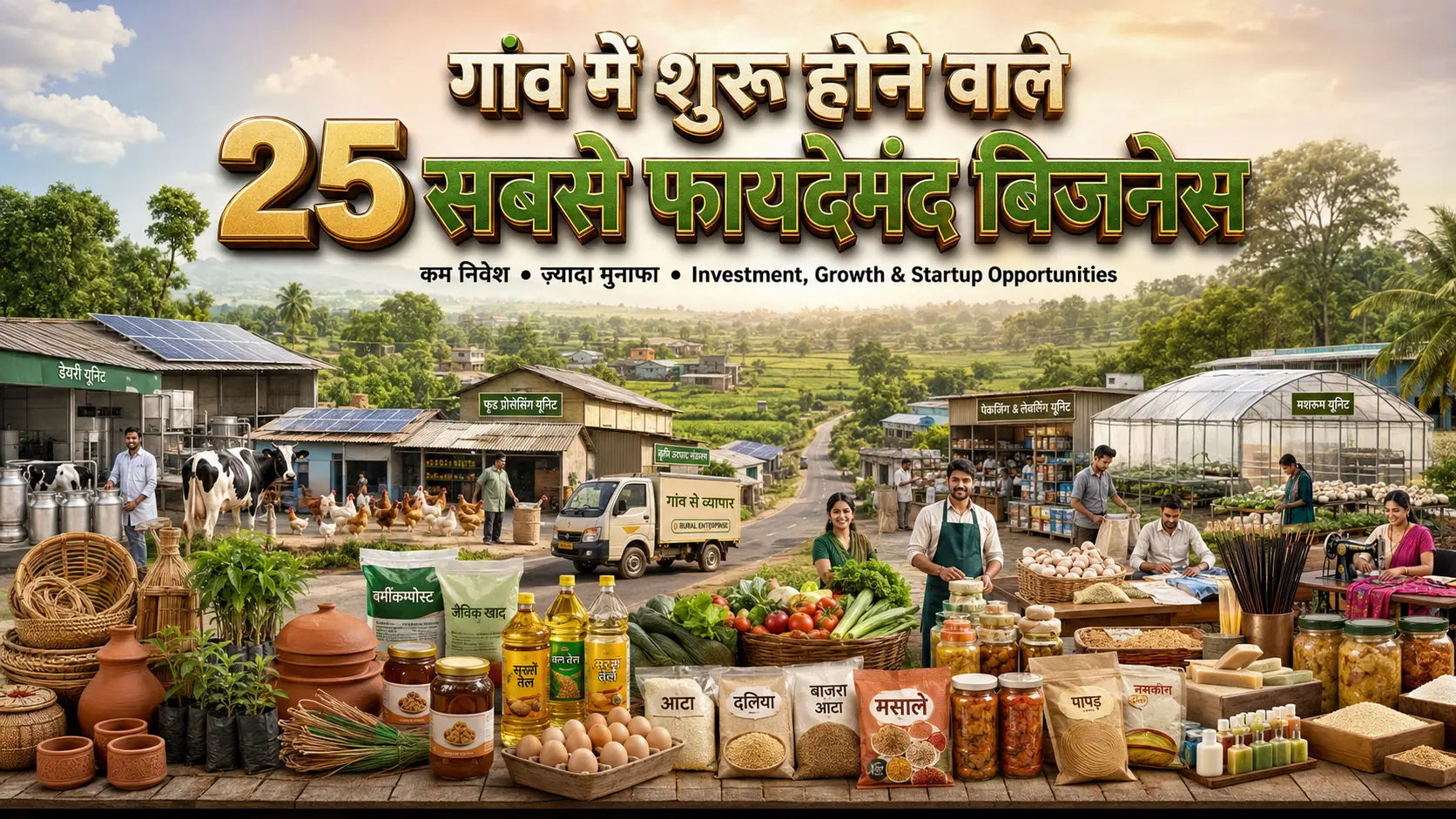 गांव में शुरू होने वाले 25 बिजनेस आइडिया | कम निवेश में ज्यादा मुनाफा