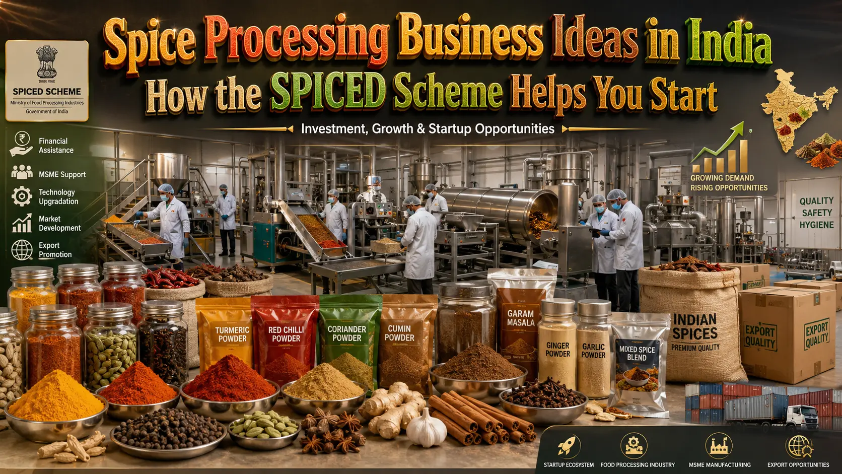 SPICED Scheme for Spice Processing Business in India