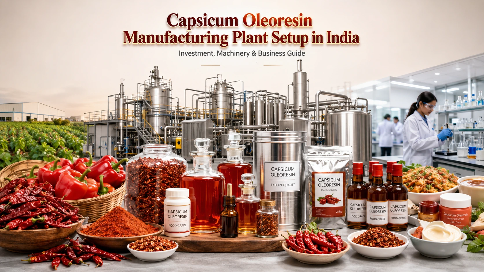 Capsicum Oleoresin Manufacturing Plant Setup Cost, Machinery