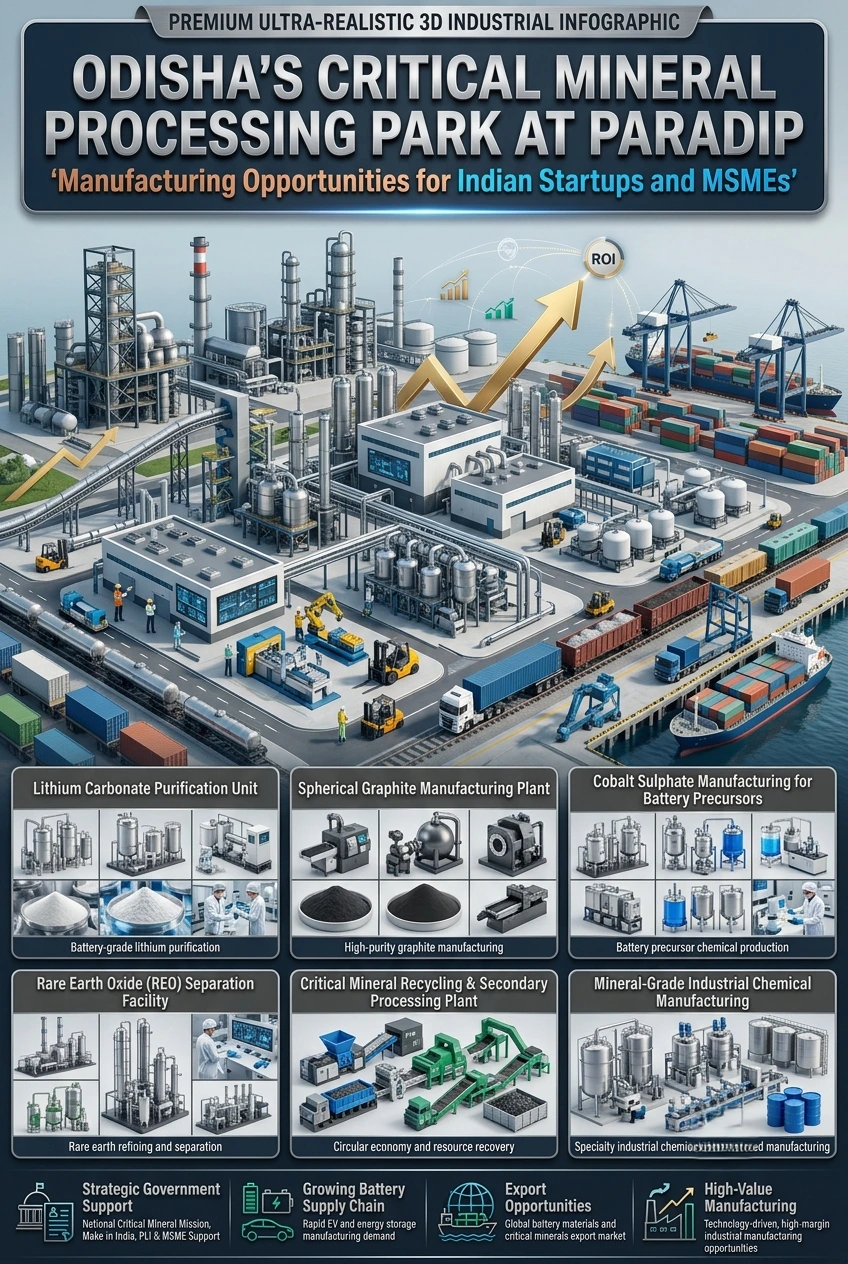 Paradip Critical Mineral Processing Park manufacturing opportunities in Odisha