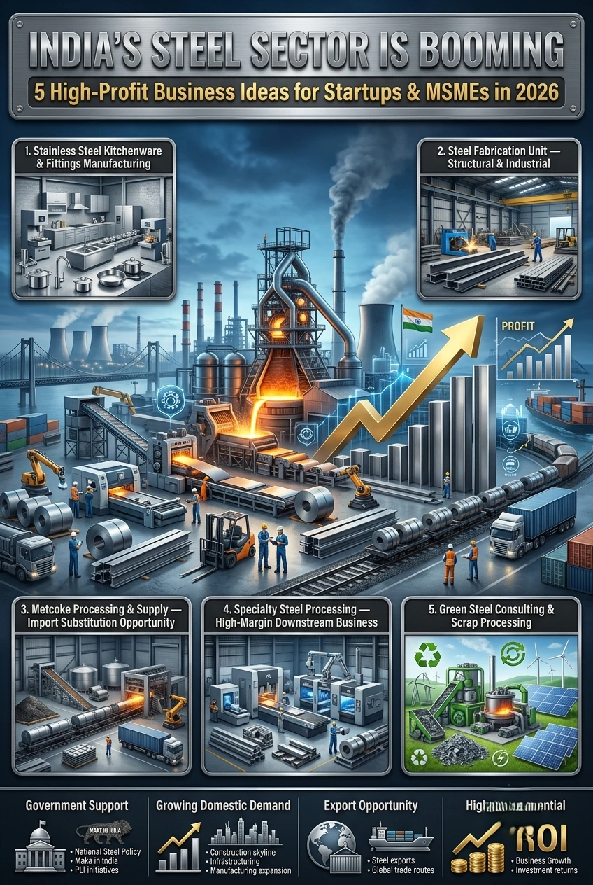 India Steel Business Ideas for Startups and MSMEs in 2026