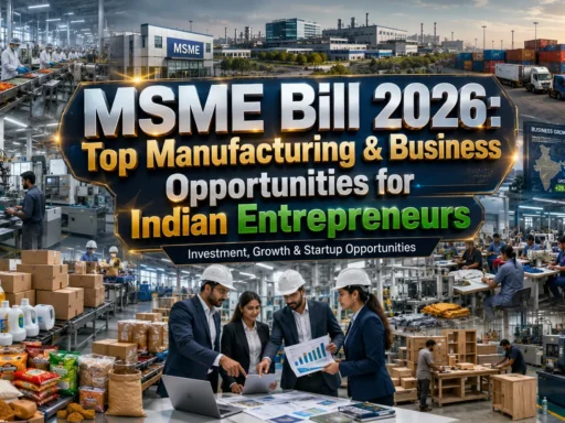 MSME Bill 2026: 6 Manufacturing & Business Opportunities in India