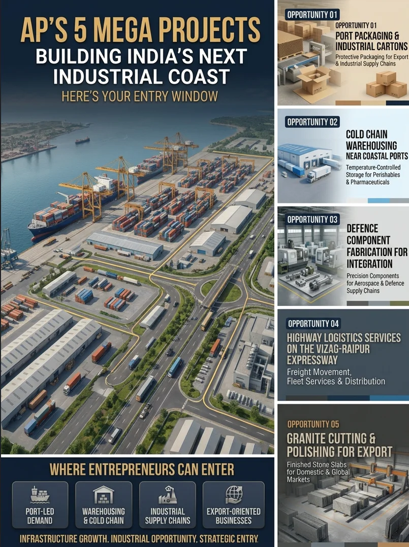 Andhra Pradesh infrastructure business opportunities from new ports, airport and industrial projects