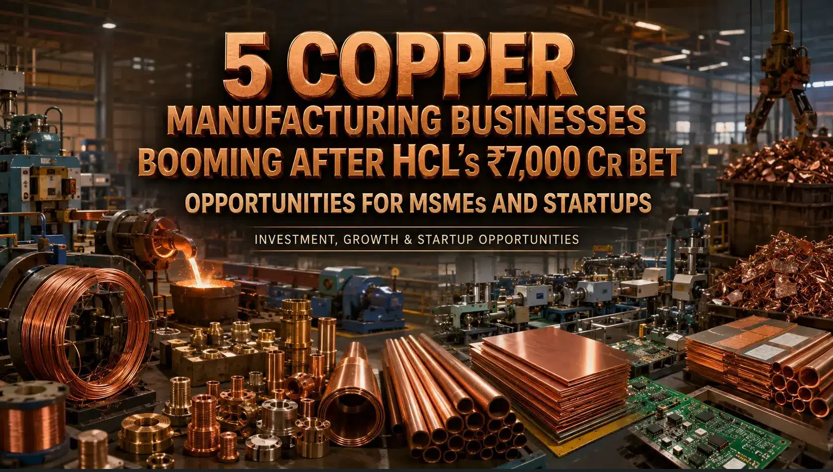 Copper manufacturing business ideas in India for MSMEs after HCL's ₹7,000 crore expansion