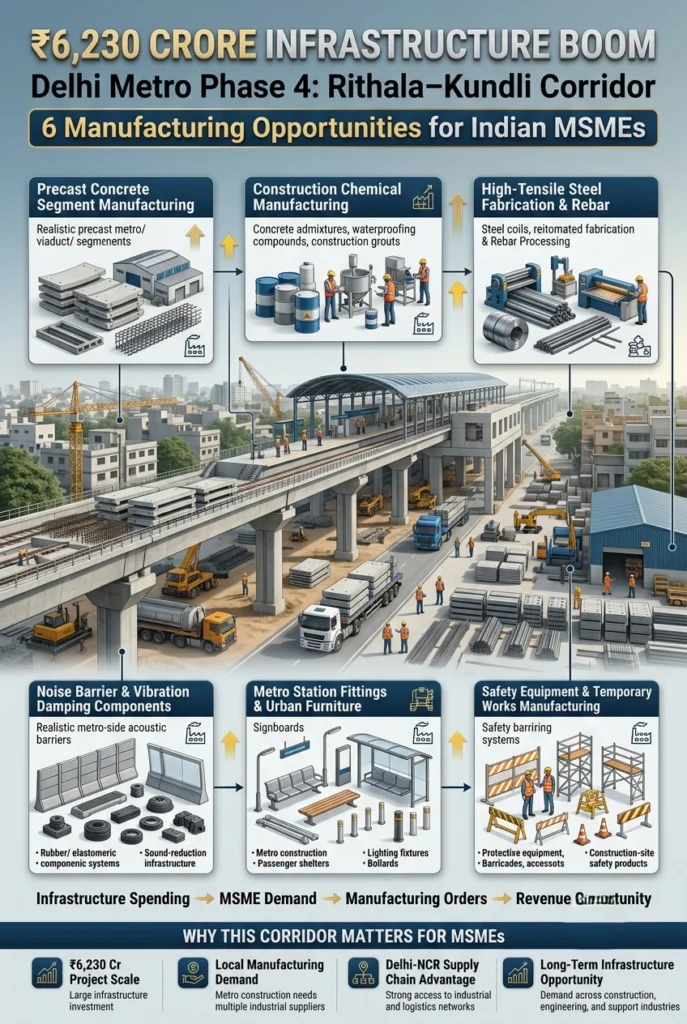 Delhi Metro Phase 4 Rithala Kundli Corridor MSME opportunities