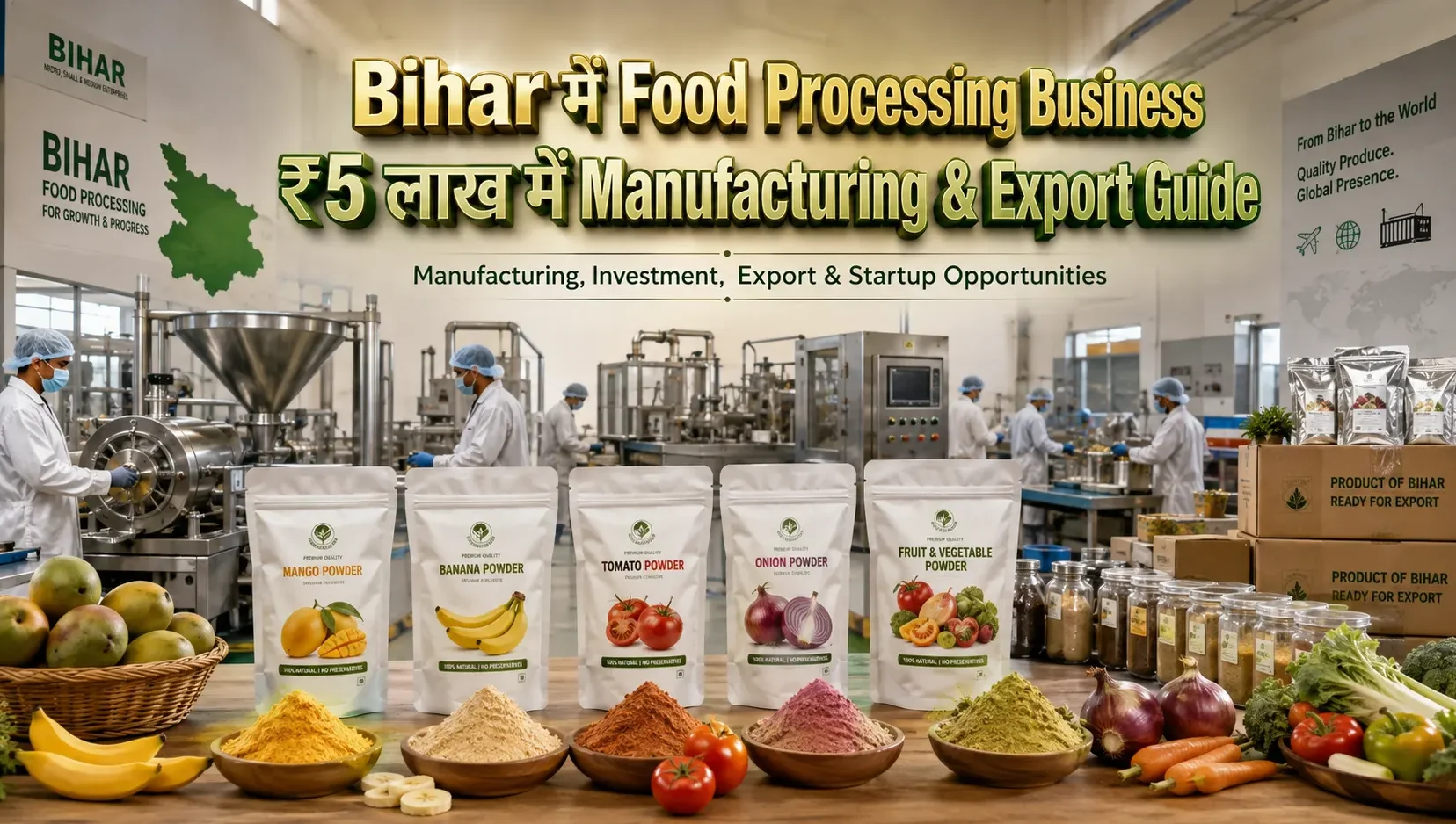 Food Processing Business in Bihar: ₹5 Lakh Manufacturing