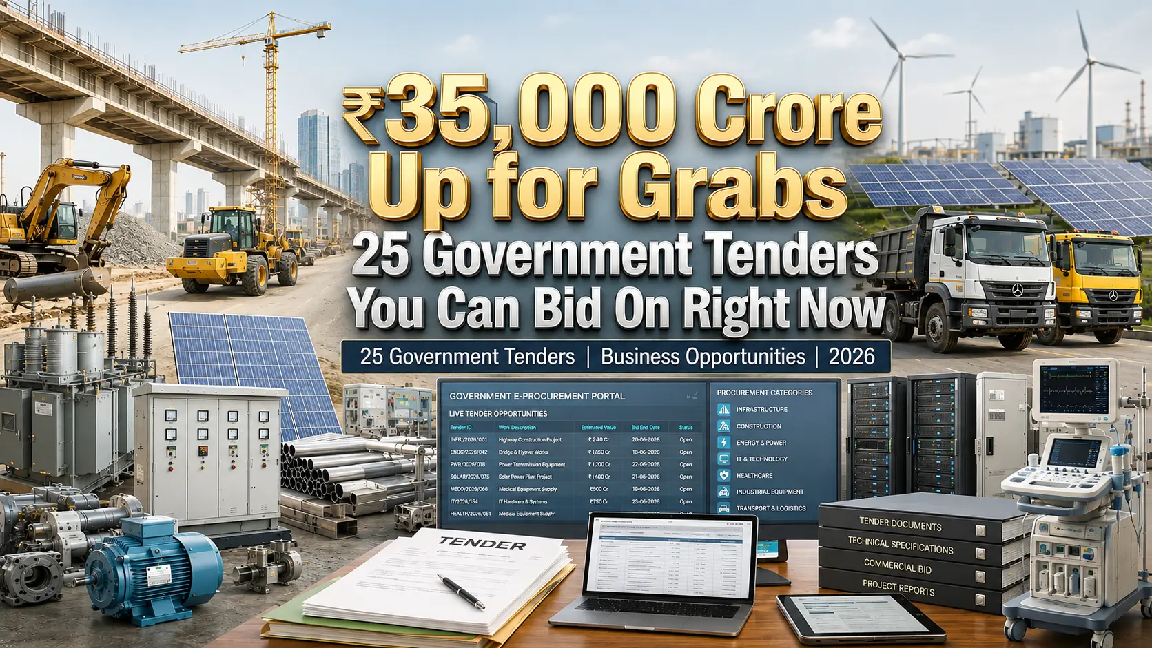 Government Tenders in India: 25 Active Tenders Worth