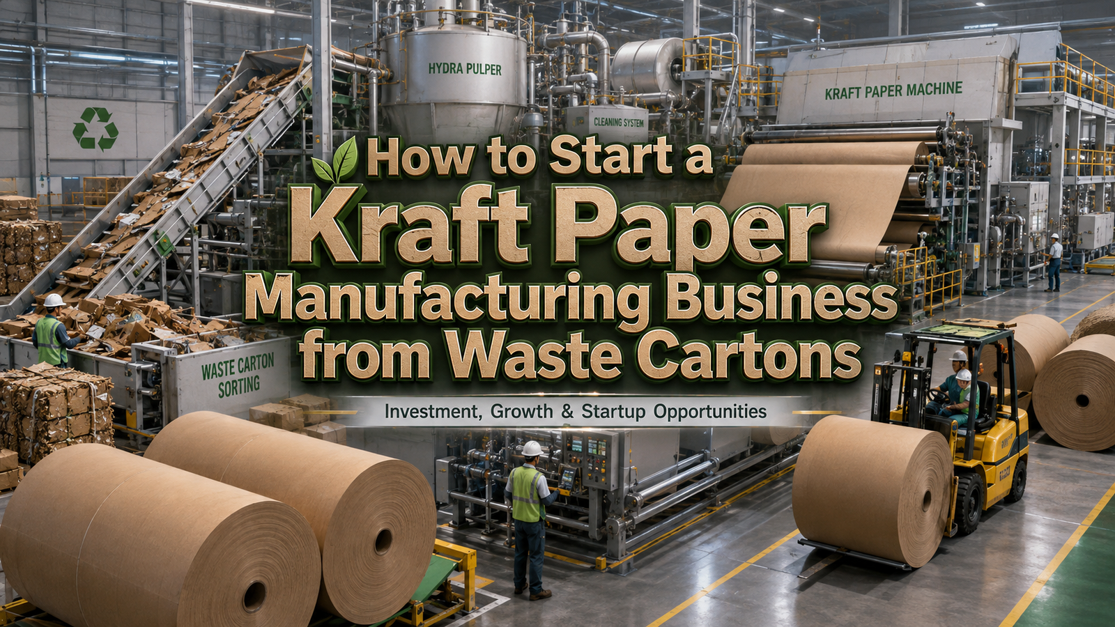Kraft Paper Manufacturing Business from Waste Cartons in India | Recycled OCC Paper Plant