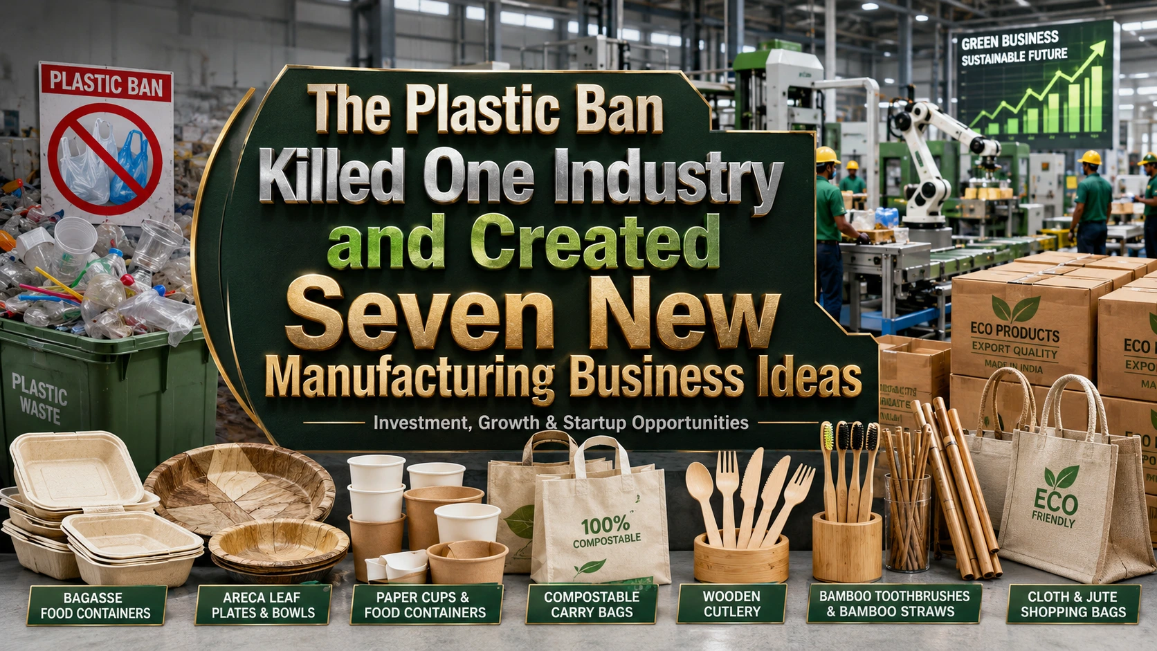 Plastic Ban Manufacturing Business Ideas in India – 7 Profitable Eco-Friendly Manufacturing Opportunities