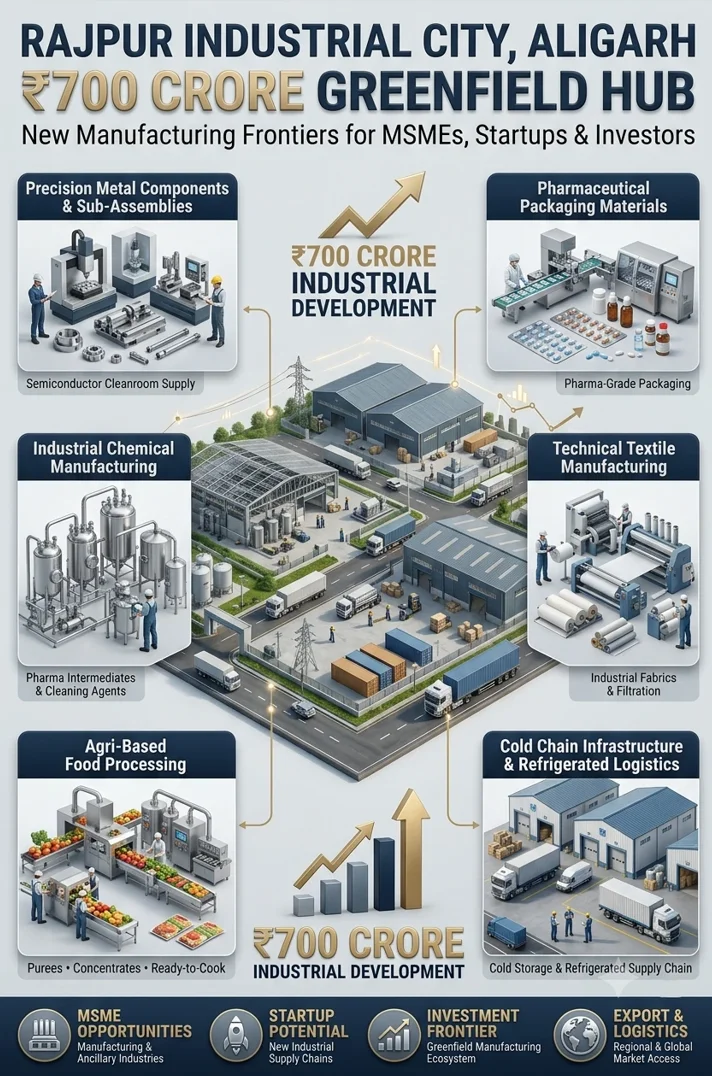 Rajpur Industrial City Aligarh ₹700 crore industrial hub for MSMEs