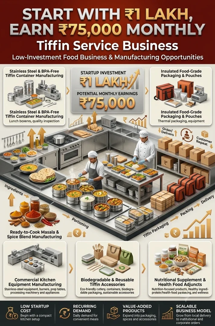 Tiffin service business in India with home cooked meals