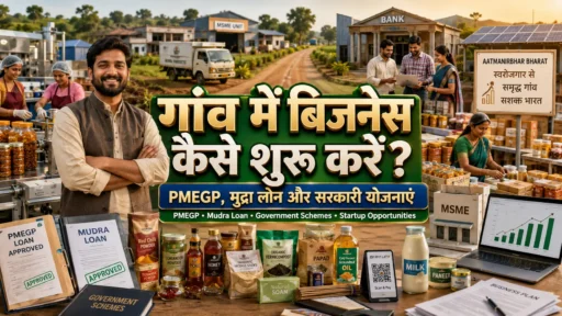 गांव में बिजनेस कैसे शुरू करें? PMEGP, मुद्रा लोन और सरकारी योजनाएं