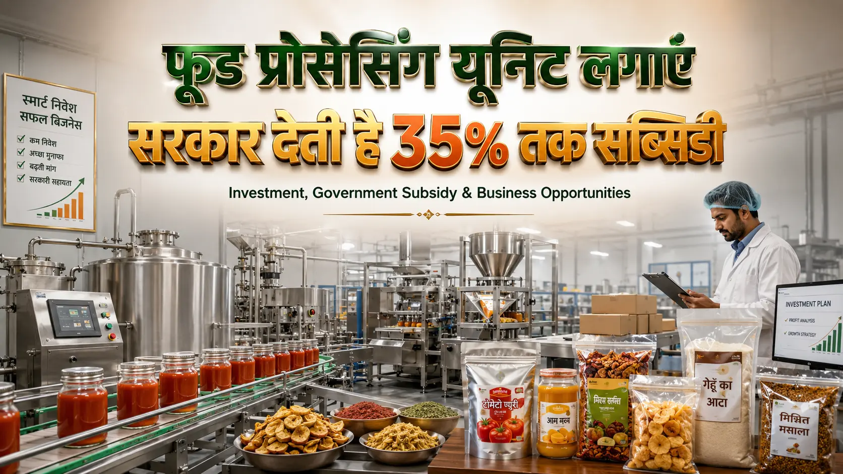 फूड प्रोसेसिंग यूनिट लगाएं — सरकार देती है 35% तक सब्सिडी