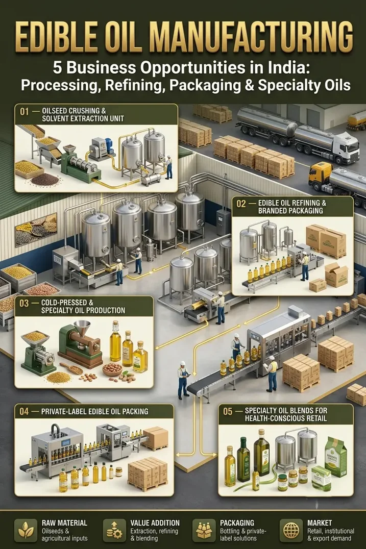 Edible Oil Manufacturing Plant and Processing Business in India