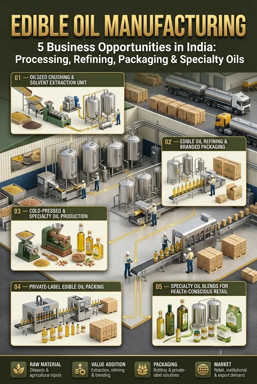 Edible Oil Manufacturing Plant and Processing Business in India