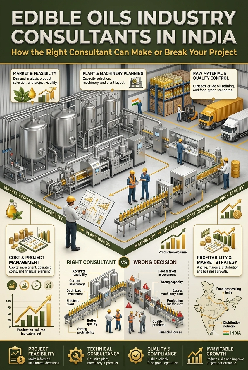 Edible Oils Industry Consultants in India for DPR, plant setup and feasibility studies