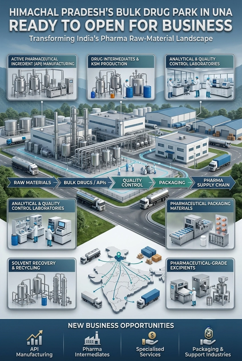 Una Bulk Drug Park business opportunities for API manufacturing and pharmaceutical industries in Himachal Pradesh