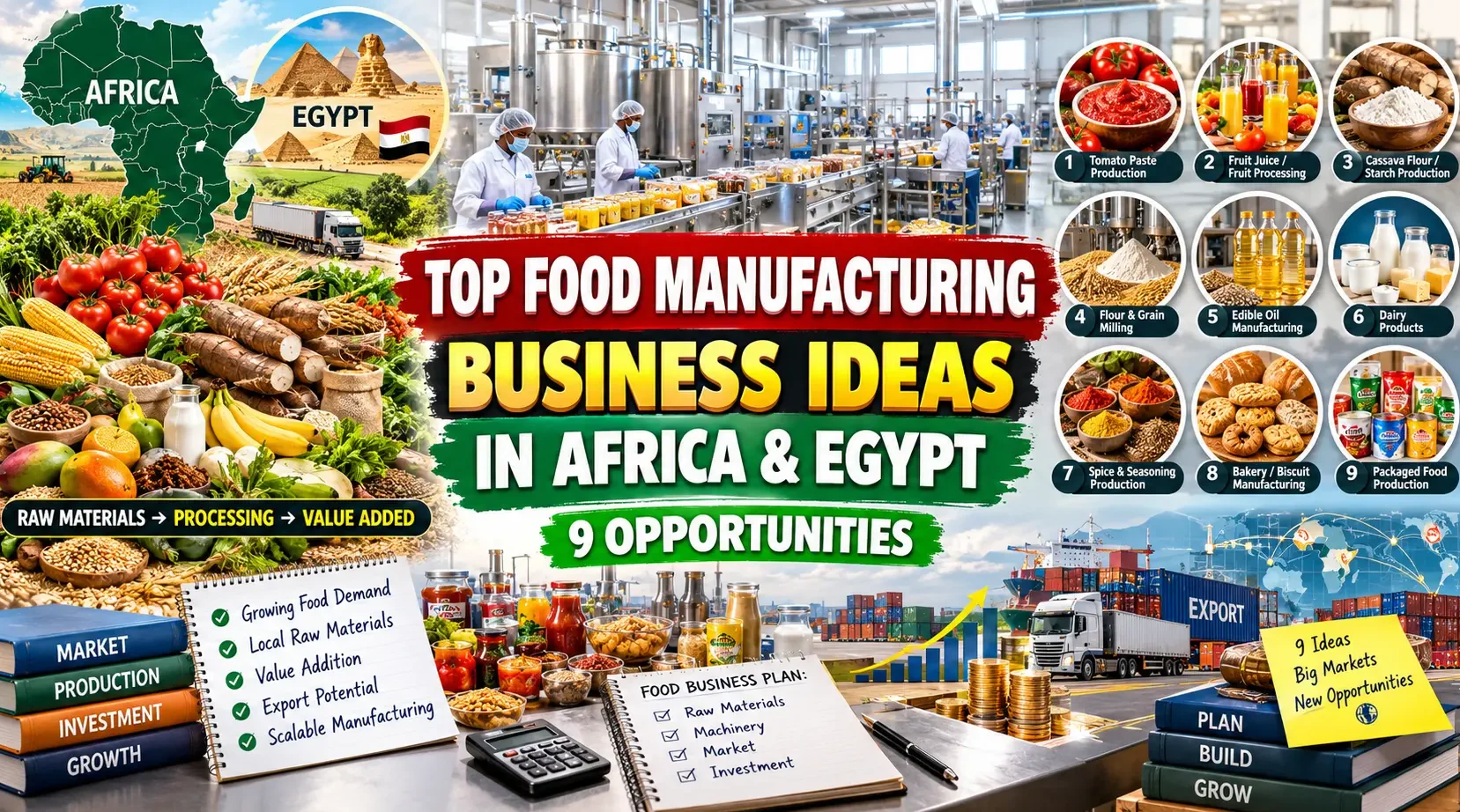 Food Manufacturing Business Ideas in Africa & Egypt: 9 Business