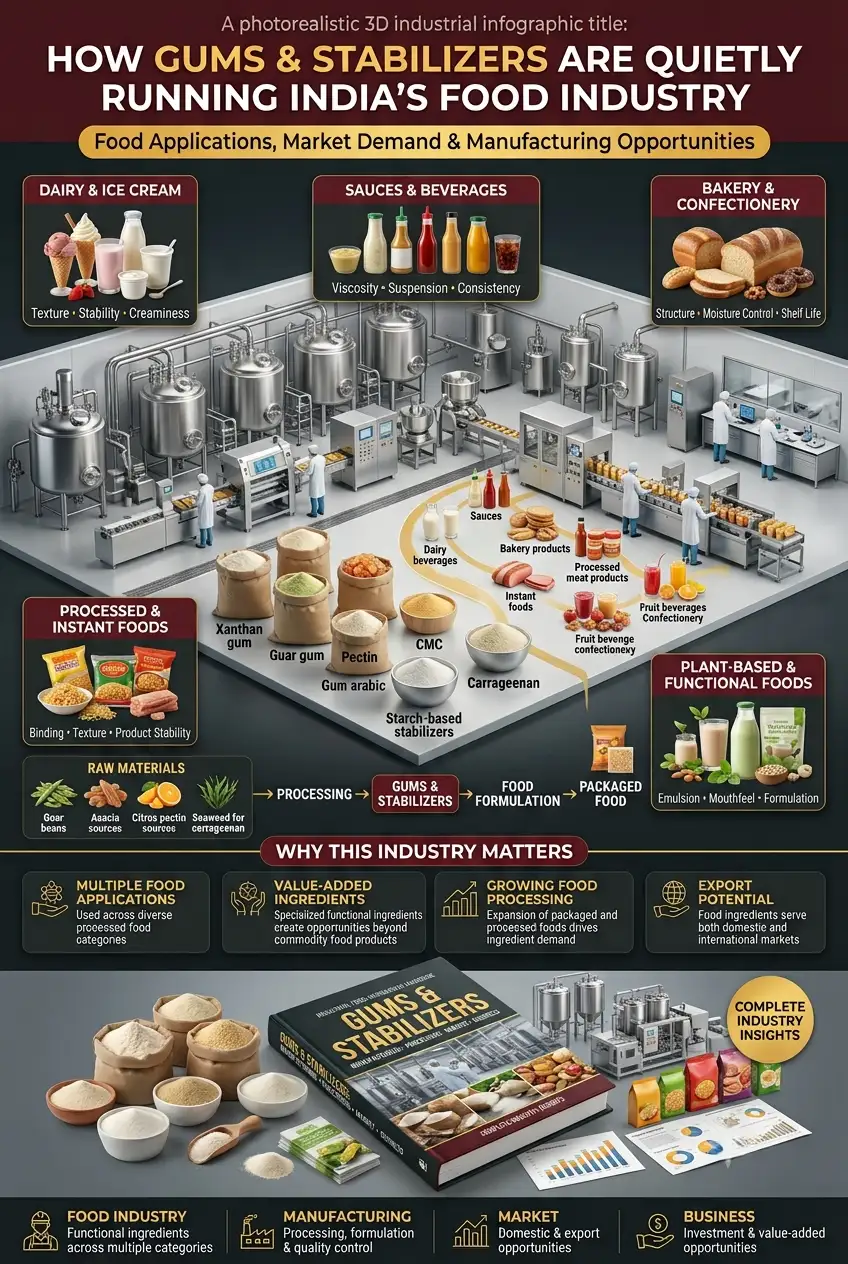 Gums and stabilizers for food industry and food hydrocolloids