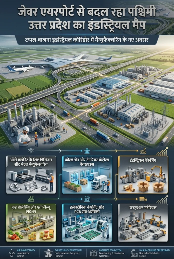 Jewar Airport Tappal Bajna Industrial Corridor में manufacturing और MSME business opportunities