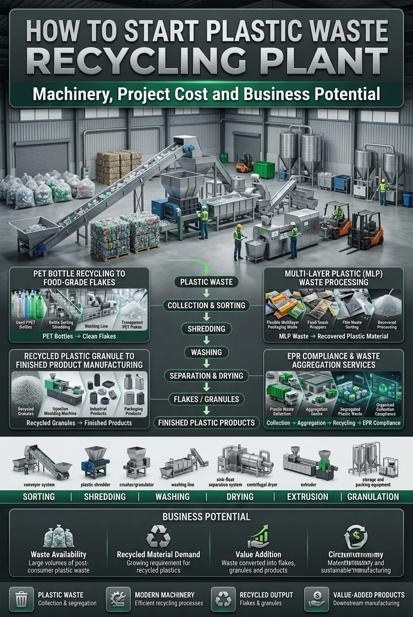 Plastic Waste Recycling Plant Machinery and Plastic Recycling Process