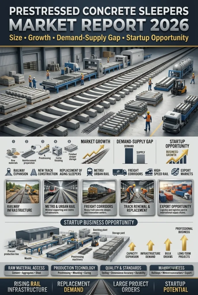 Prestressed concrete sleepers market in India and railway infrastructure