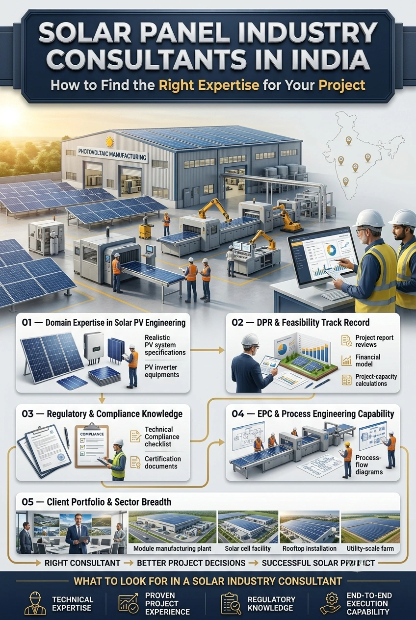 Solar panel industry consultants in India for solar PV manufacturing projects