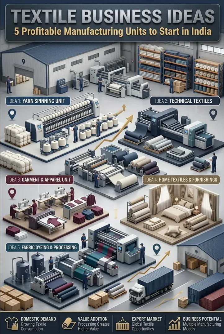 Textile business ideas for profitable manufacturing units in India