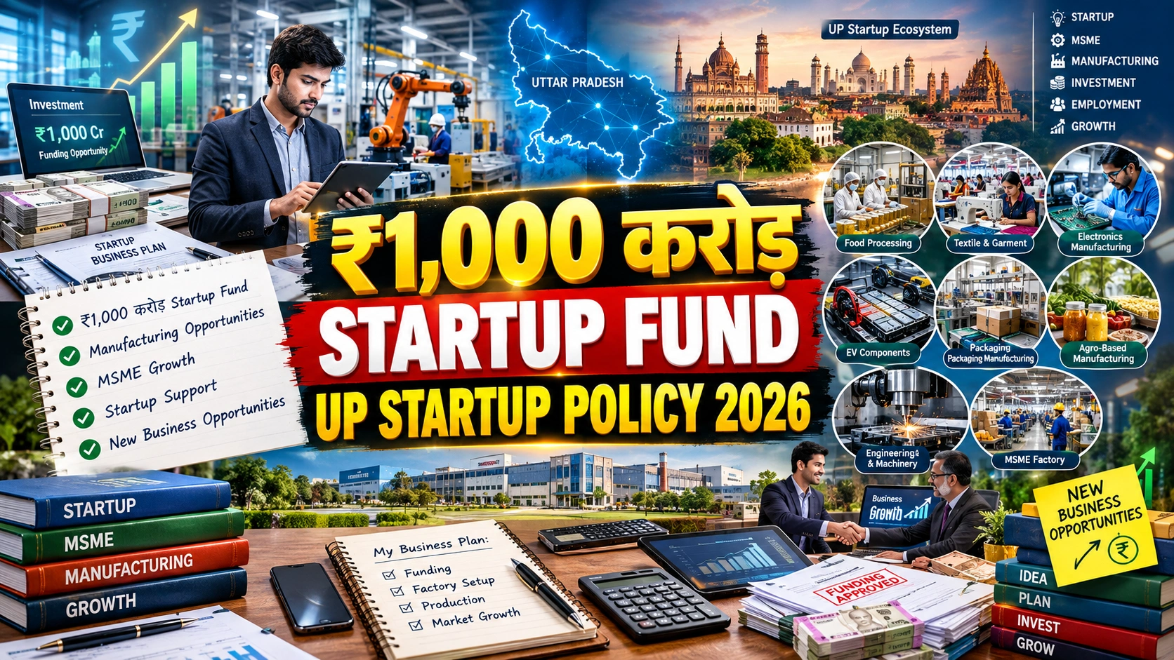 UP Startup Policy 2026: ₹1,000 करोड़ फंड से मैन्युफैक्चरिंग बिजनेस