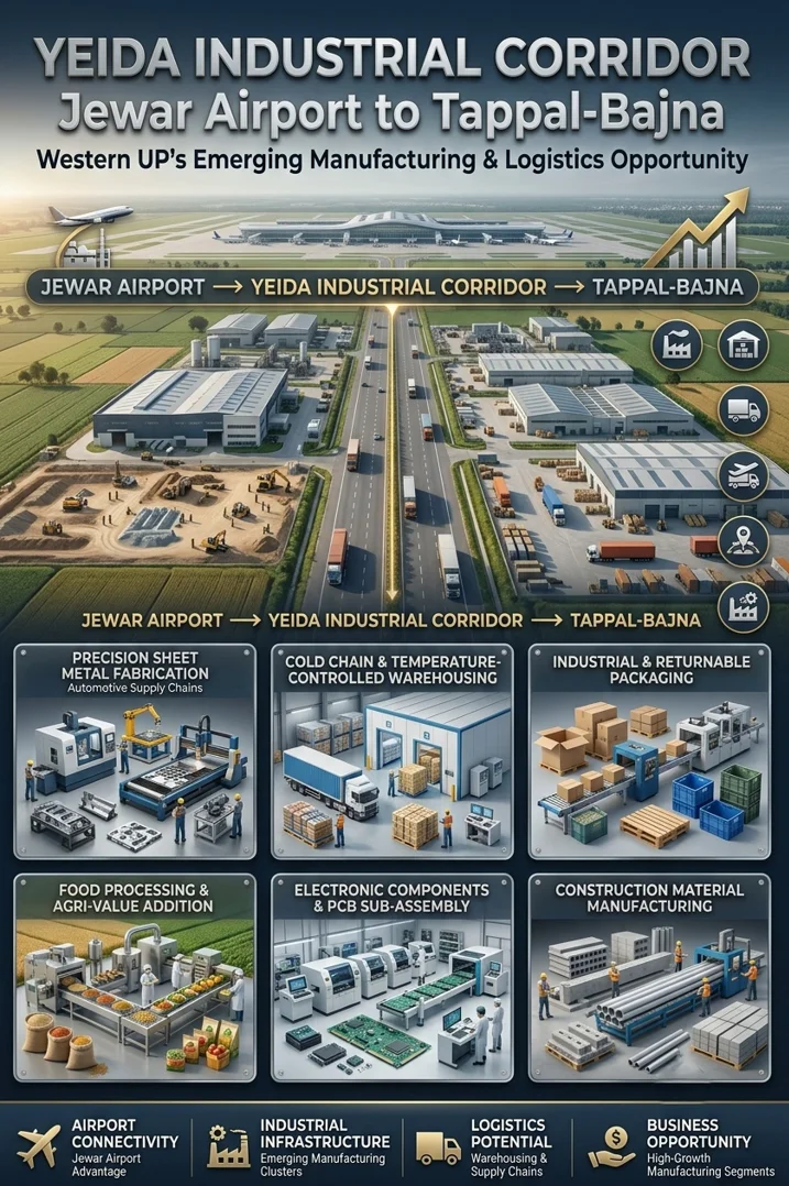 YEIDA Industrial Corridor near Jewar Airport and Tappal-Bajna