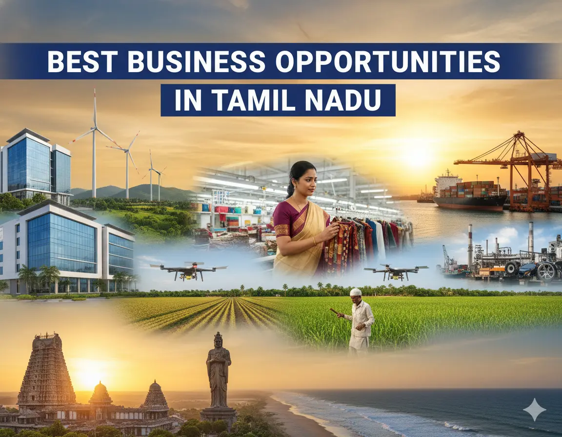 Best Business Opportunities in Tamil Nadu- Identification and Selection of right Project, Thrust areas for Investment, Industry Startup and Entrepreneurship Projects 
